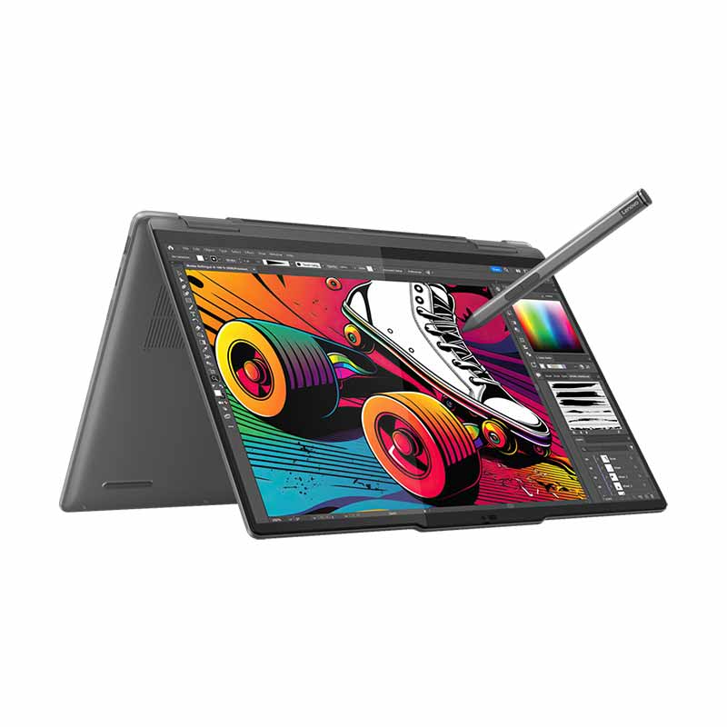 Picture of Lenovo Yoga 7 - Intel Evo Core Ultra 5 125H 14"(35.5cm) 83DJ00AKIN 2-in-1 Laptop (16GB DDR5/ 512GB SSD/ WUXGA OLED 400nits Glossy/ Camera Privacy Shutter/ Integrated Intel Arc Graphics/ Touch Display/ Windows 11 Home/ Office 2021/ Backlit/ 1 Year Warranty/ Storm Grey/ 1.49 kg)